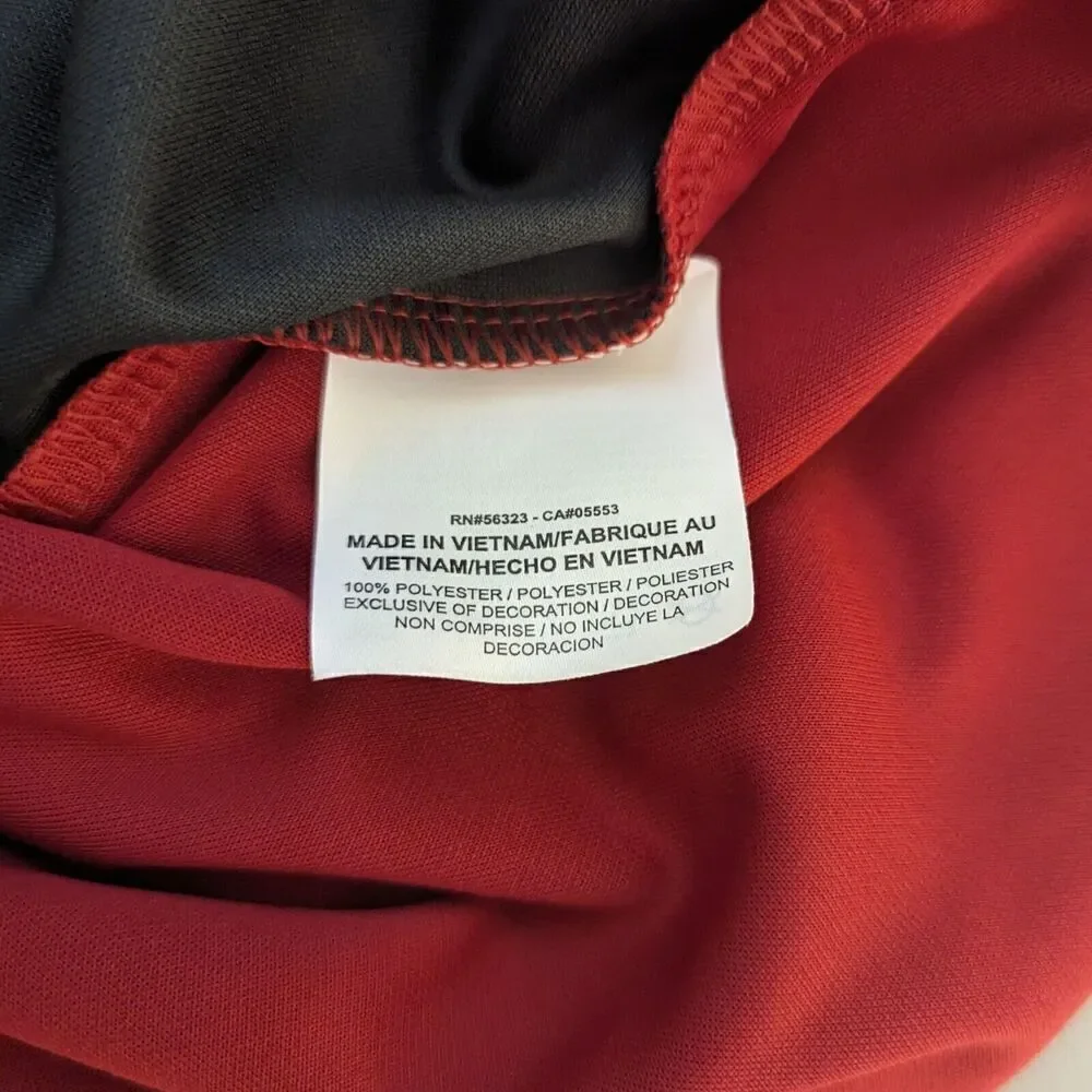 NIKE GOLF DRI-FIT Polo shirt Mens M Red Gray block color Embroidered logo S/S